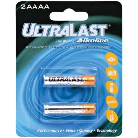 Ultralast UL2AAAA UL2AAAA AAAA Alkaline Batteries, 2 pk