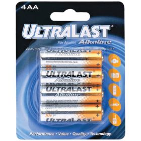 Ultralast ULA4AA ULA4AA AA Alkaline Batteries, 4 Pack