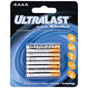 Ultralast ULA4AAA ULA4AAA AAA Alkaline Batteries, 4 pk