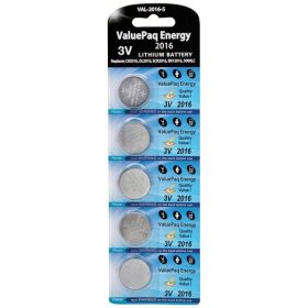 Dantona VAL-2016-5 ValuePaq Energy 2016 Lithium Coin Cell Batteries (5 Pack)