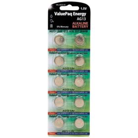 Dantona VAL-AG13-10 ValuePaq Energy AG13 Alkaline Button Cell Batteries, 10 Pack