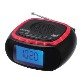 JENSEN JEP-725 Digital AM/FM Weather Band Alarm Clock Radio with NOAA Weather Alert and Red LED Alert Indicator Ring