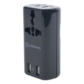 Lenmar AC150USBK Ultra-Compact All-in-One Travel Adapter with USB Port (Black)