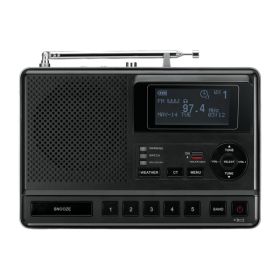 Sangean CL-100 CL-100 Tabletop Weather Alert AM/FM Clock Radio with S.A.M.E, Black