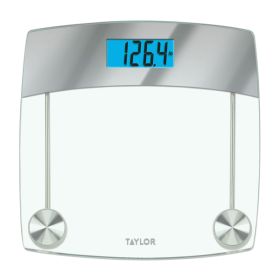 Taylor Precision Products 75244192 Digital Glass Bathroom Scale with Stainless Steel Accents, 440-Lb. Capacity