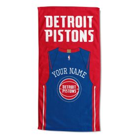 [Personalization Only] OFFICIAL NBA Jersey Personalized Beach Towel - Detroit Pistons