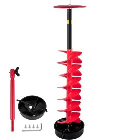 VEVOR Ice Drill Auger, 8" Diameter Nylon Ice Auger, 39" Length Ice Auger Bit,Auger Drill with 11.8" Extension Rod,Auger Bit w/Drill Adapter