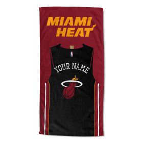 [Personalization Only] OFFICIAL NBA Jersey Personalized Beach Towel - Miami Heat