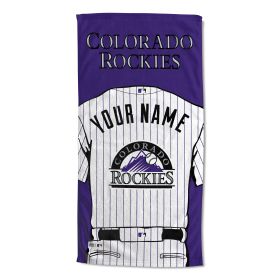 [Personalization Only] OFFICIAL MLB Jersey Personalized Beach Towel - Colorado Rockies