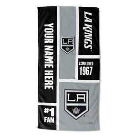 [Personalization Only] OFFICIAL NHL Colorblock Personalized Beach Towel - Los Angeles Kings