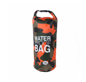 Camouflage waterproof bucket bag beach bag waterproof bucket bag outdoor drifting waterproof bag waterproof bag (Option: Orange-10L)