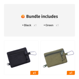 Outdoor Mini EDC Molle Pouch Waist Belt Bag For Camping Hiking Traveling (Color: Black+Green)