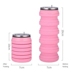 480ml Foldable Silicone Water Cup Creative Protable Travel Cycling Running Water Bottle Folding Outdoor Sports Kettle Drinkware (Color: 2, Capacity: 480ml)