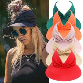 Women Sun Visor Sun Hat Women Anti-ultraviolet Elastic Hollow Top Hat Outdoor Quick-drying Sun Hat Summer Beach Hat 2021 New (Color: Pink3)