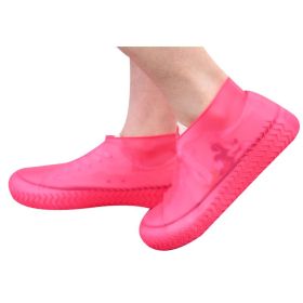 Waterproof Silicone Shoe Cover, Reusable Non Slip Rubber Rain Shoe Cover Unisex (Color: Red, size: S)