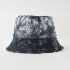 New tie-dye fisherman hat fashion men's and women's basin hat sunshade outdoor hat men's and women's leisure fisherman hat (Color: Black)