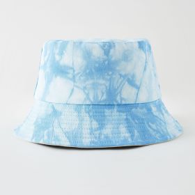 New tie-dye fisherman hat fashion men's and women's basin hat sunshade outdoor hat men's and women's leisure fisherman hat (Color: Sky Blue)