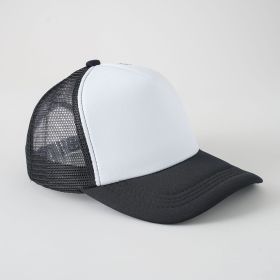 Outdoor hat simple monochrome travel team hat color matching sponge mesh hat breathable new style (Color: Black)