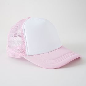 Outdoor hat simple monochrome travel team hat color matching sponge mesh hat breathable new style (Color: Pink)