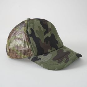 Outdoor hat simple monochrome travel team hat color matching sponge mesh hat breathable new style (Color: Army Green)