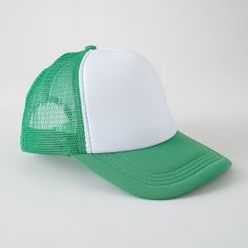 Outdoor hat simple monochrome travel team hat color matching sponge mesh hat breathable new style (Color: Green)