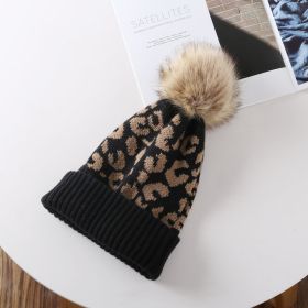 Knitted Hats For Men Women Autumn Winter Beanie Hats Outdoor Winter Hat Thicken Warm Caps Boy Girls Trendy Pom Pom Hat (Color: Black)