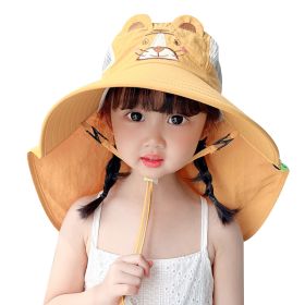 Girls Sun Hat Baby Beach Hats Boys UPF 50+ Kids Summer Protection Cap (Color: Yellow)