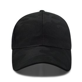 Female Ponytail Baseball Cap Shade Sun Hat Print Pattern Cap Summer for Outdoor Sports (Color: Black)