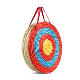 Solid Straw Round Archery Target for Backyard Outdoor Hunting Shooting Practice (Color: As pic show, Type: 5 Layers)