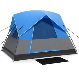 Outdoor Camping Tent with Carry Bag for Camping Hiking Traveling (Color: Blue, Type: Tent)